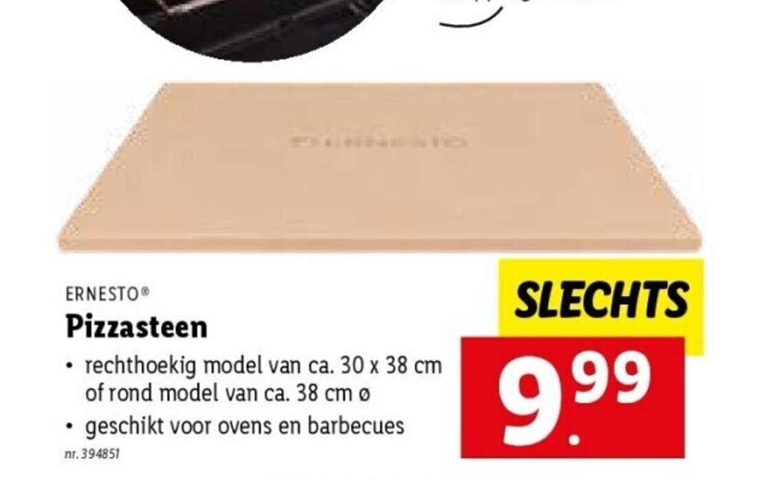 Ernesto pizzasteen promotie bij Lidl