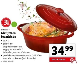 Lidl Ernesto gietijzeren braadslede aanbieding