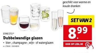 Lidl Ernesto dubbelwandige glazen aanbieding