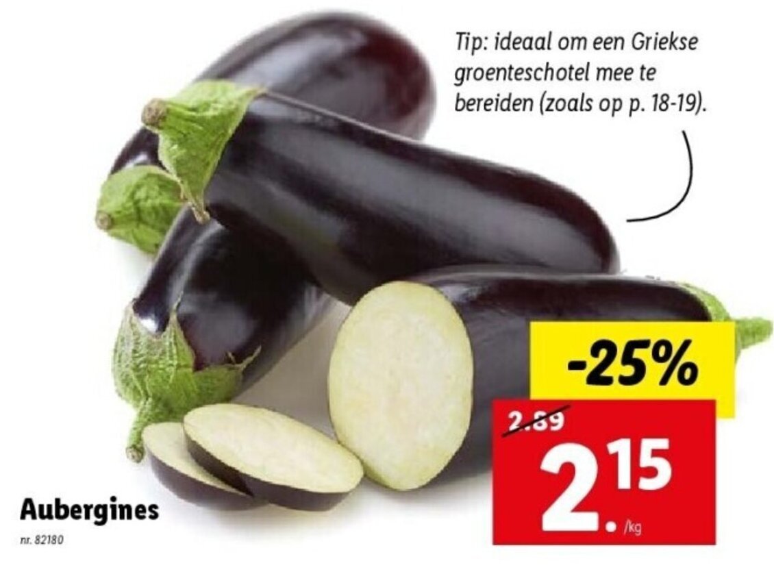 Aubergines promotie bij Lidl