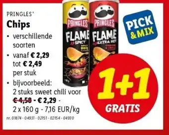Lidl Pringles chips 1+1 gratis aanbieding