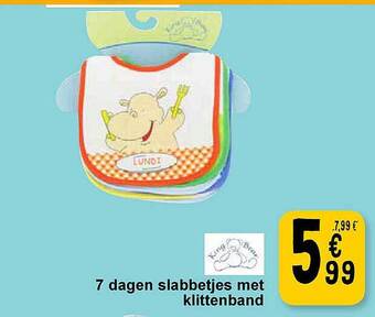 7 dagen slabbetjes met klittenband