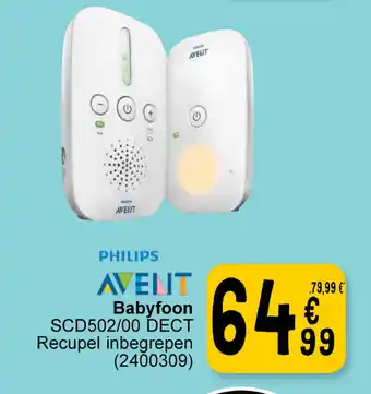 Cora Philips avent babyfoon SCD502/00 DECT aanbieding