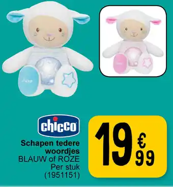 Cora Chicco schapen tedere woordjes blauw of roze aanbieding
