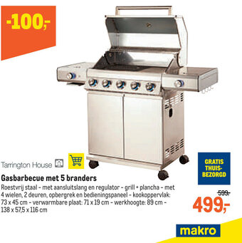 Makro Gasbarbecue met 5 branders aanbieding