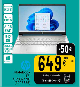 HP notebook 17-CP0071NB