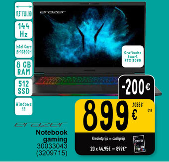 Cora Erazer notebook gaming aanbieding