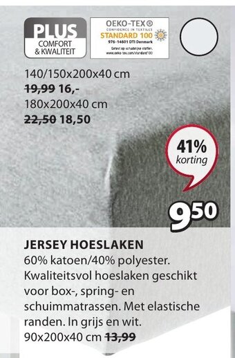 Jysk Jersey hoeslaken aanbieding