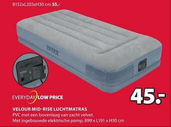 Jysk Velour mid-rise luchtmatras aanbieding