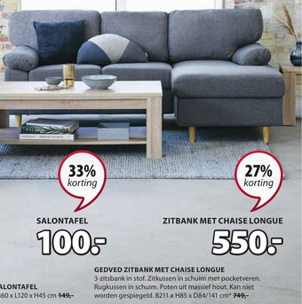 Jysk Gedved Zitbank Met Chaise Longue aanbieding