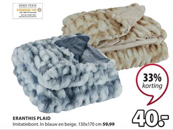 Jysk Eranthis Plaid 130x170cm aanbieding