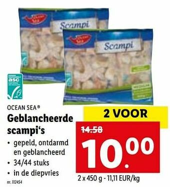 Lidl Geblancheerde scampi‘s aanbieding