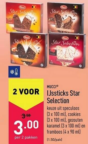ALDI Ijssticks star selection aanbieding