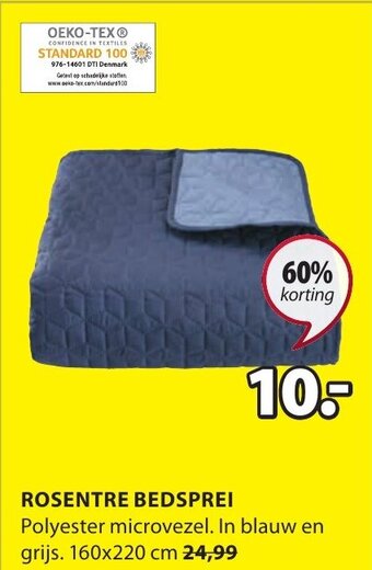 Jysk Rosentre Bedsprei 160x220cm aanbieding