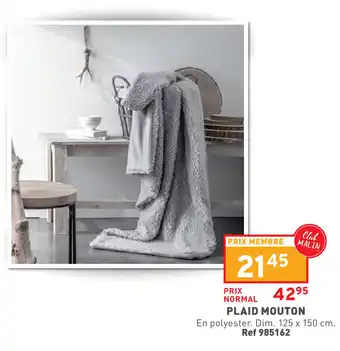 Trafic Plaid Mouton 125 x 150cm Ref 985162 aanbieding