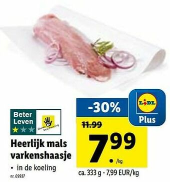 Lidl Heerlijk mals varkenshaasje aanbieding