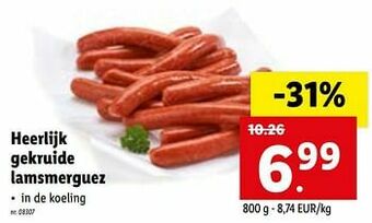 Lidl Heerlijk gekruide lamsmerguez aanbieding