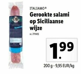 Lidl Gerookte salami op siciliaanse wijze aanbieding