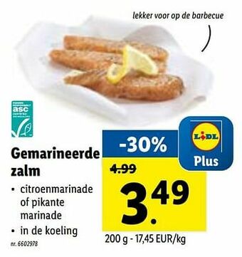 Lidl Gemarineerde zalm aanbieding