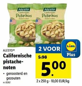 Lidl Californische pistachenoten aanbieding