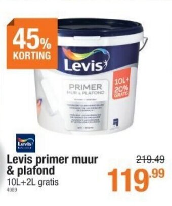 Cevo Levis Primer Muur & Plafond 10L+2L Gratis aanbieding