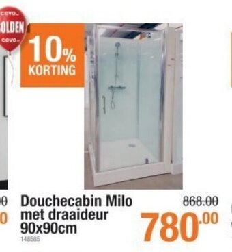 Cevo Douchecabin Milo met draaideur 90x90cm aanbieding