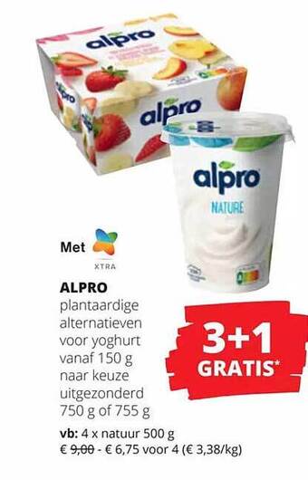 Spar Colruyt Alpro plantaardige alternatieven voor yoghurt aanbieding