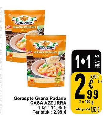 Cora Geraspte grana padano casa azzurra aanbieding
