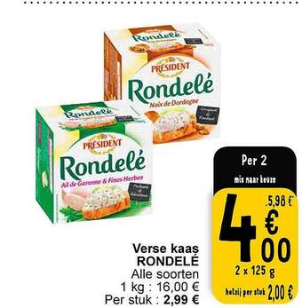 Cora Verse kaas rondelé aanbieding