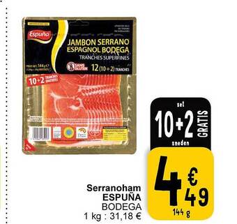 Cora Serranoham espuña bodega aanbieding