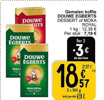 Cora Gemalen koffie douwe egberts dessert of moka royal aanbieding