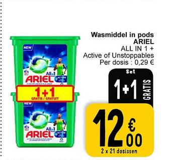 Cora Wasmiddel in pods ariel aanbieding