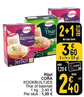 Cora Rijst cora aanbieding