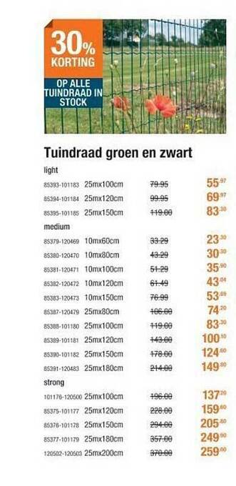 Cevo Tuindraad groen en zwart aanbieding