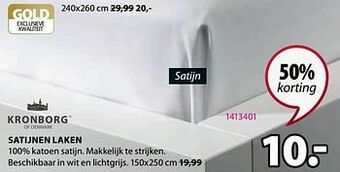 Jysk Satijnen laken aanbieding