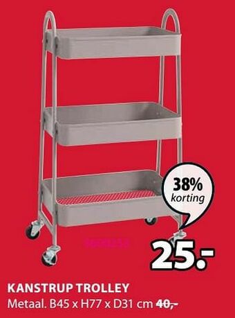 Jysk Kanstrup trolley aanbieding