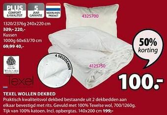 Jysk Texel wollen dekbed aanbieding