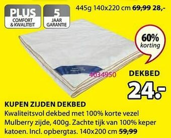 Kupen zijden dekbed