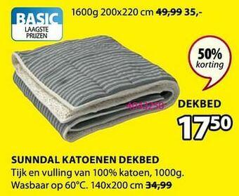 Jysk Sunndal katoenen dekbed aanbieding