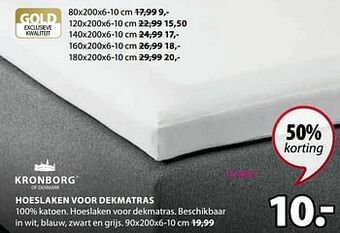 Jysk Hoeslaken voor dekmatras aanbieding