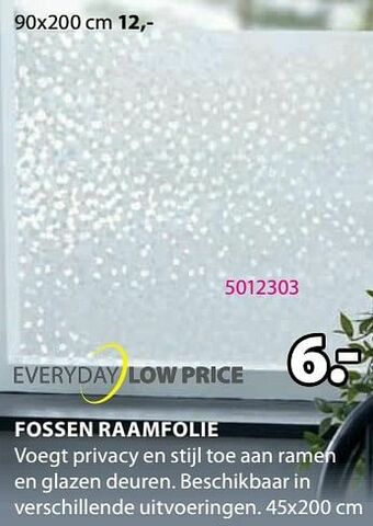 Jysk Fossen raamfolie aanbieding