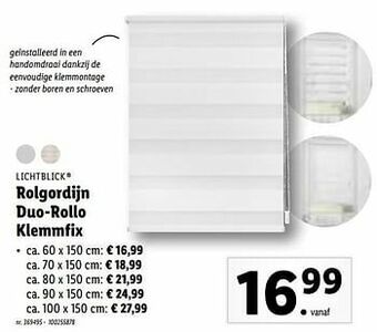 Rolgordijn duo-rollo klemmfix