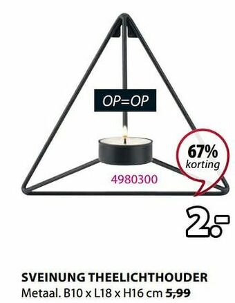 Jysk Sveinung theelichthouder aanbieding