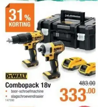 Cevo Dewalt combopack 18v 147598 aanbieding