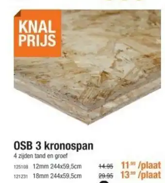 Cevo OSB 3 kronospan 12mm 244x59,5cm 125108 aanbieding