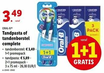 Lidl Tandenborstel 1+1 promopack aanbieding