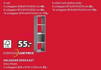 Jysk Haldager open kast 4 schappen aanbieding