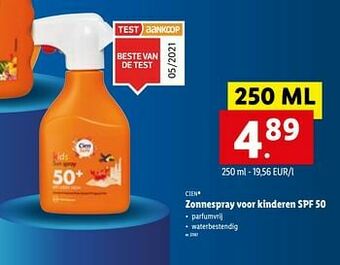 Lidl Zonnespray voor kinderen spf 50 aanbieding