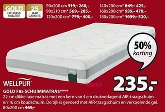 Gold f85 schuimmatras