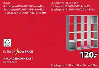 Jysk Haldager open kast 16 schappen aanbieding